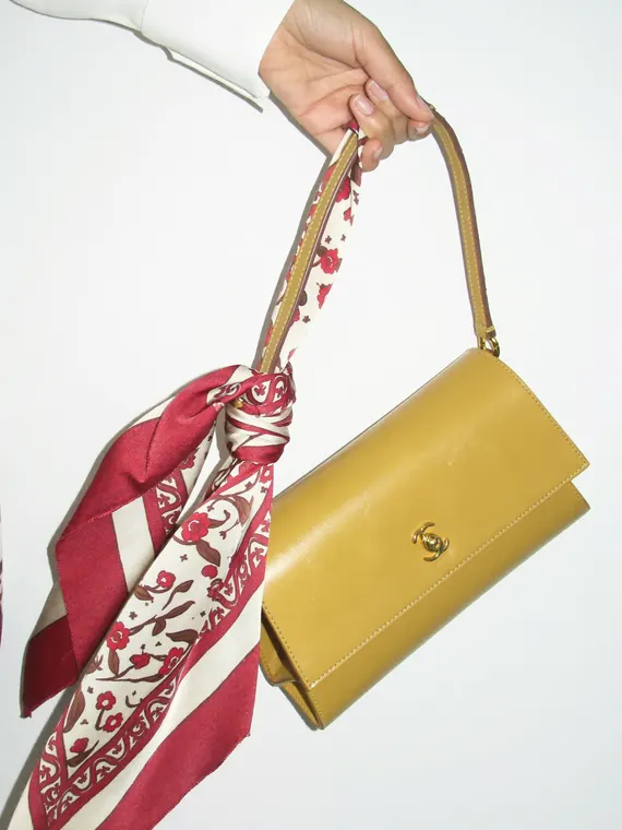 Bag campaign: silk scarf, streaming from the bag