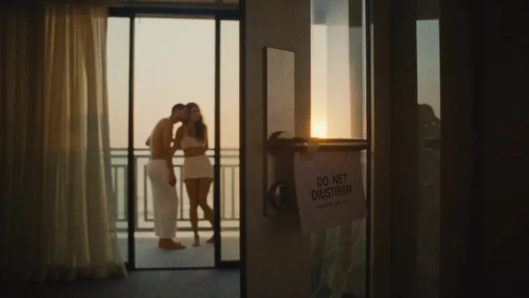 Fashion film Late Checkout, scene 4: do not disturb