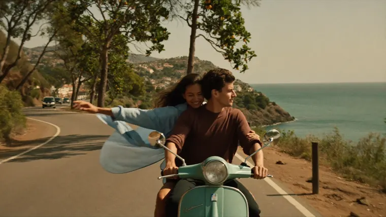 Fashion film Late Checkout, scene 3: the Vespa