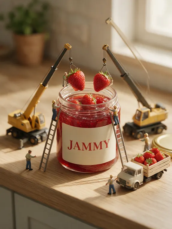 Food CGI: Jammy jam, tiny strawberry harvest