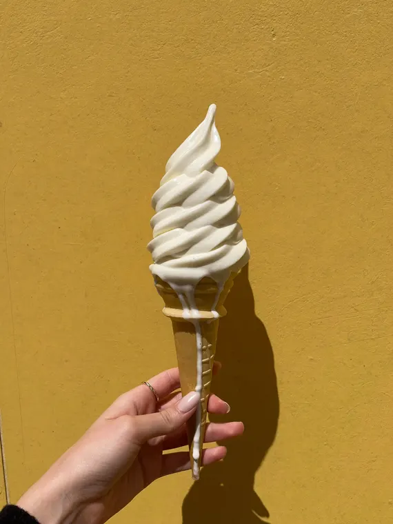 Food and beverage product photography: soft serve against the yellow wall