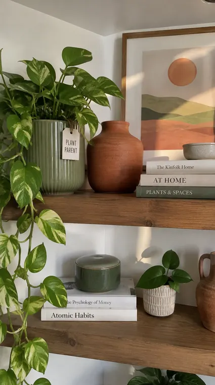 Home decor AI UGC reel: shelf styling, PLANT PARENT vases