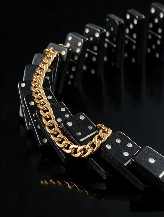 Jewellery product photography: Chain Reaction, the toppling dominoes