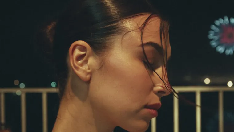 Perfume ad film The Last Light, scene 6: profile hair in wind