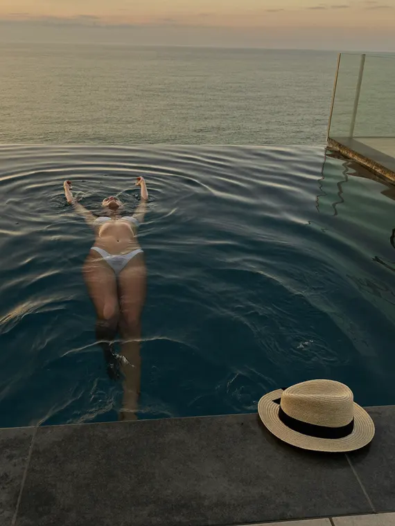 Lifestyle property shoot: lifestyle, swim at the villa pool