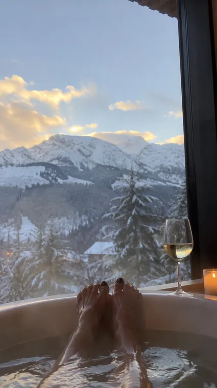 Property tour reel: bathtub view, POV